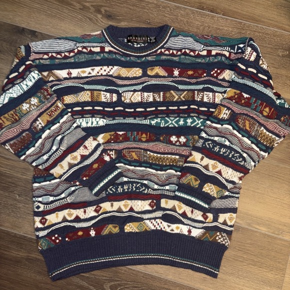 Brandini Le Collezioni Other - Vintage 90s Coogi Style 3D Abstract Grunge Hip Hop Knit Cosby Sweater L Brandini